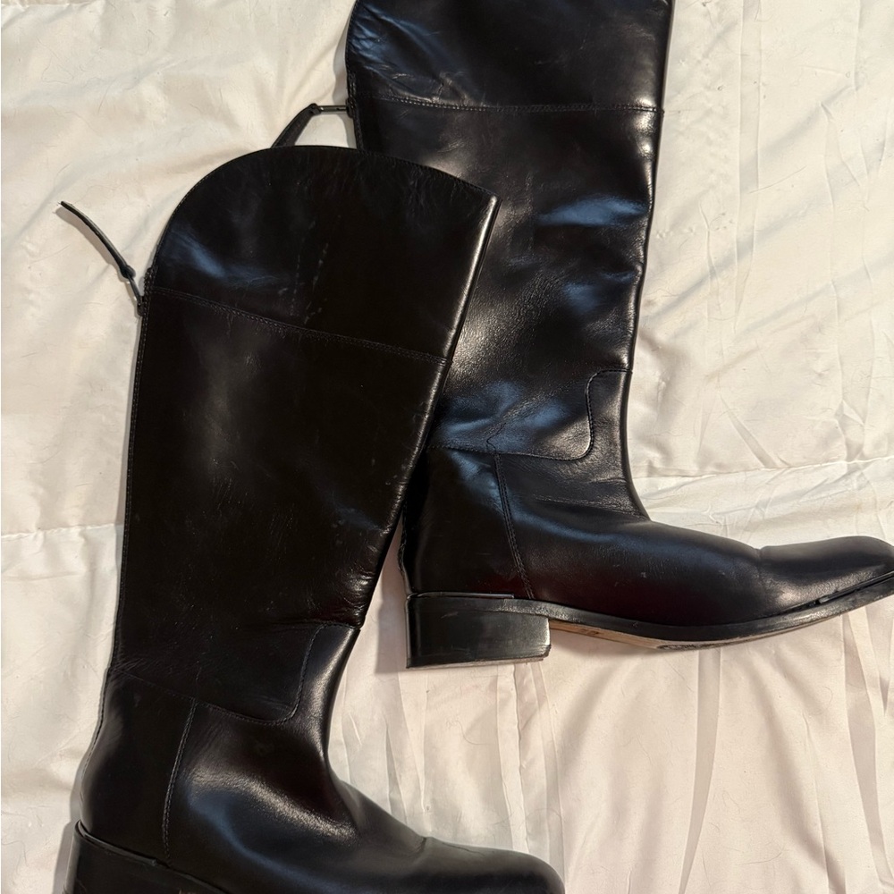 Johnston & Murphy Dark Leather Over the Knee Boots